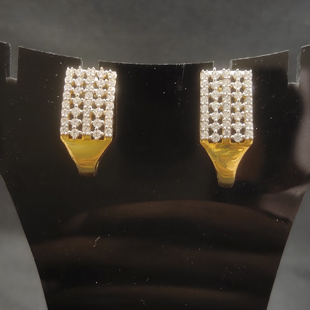 916 hM CERTIFIED GOLD J DIAMONDS FANCY LADIES EARRINGS