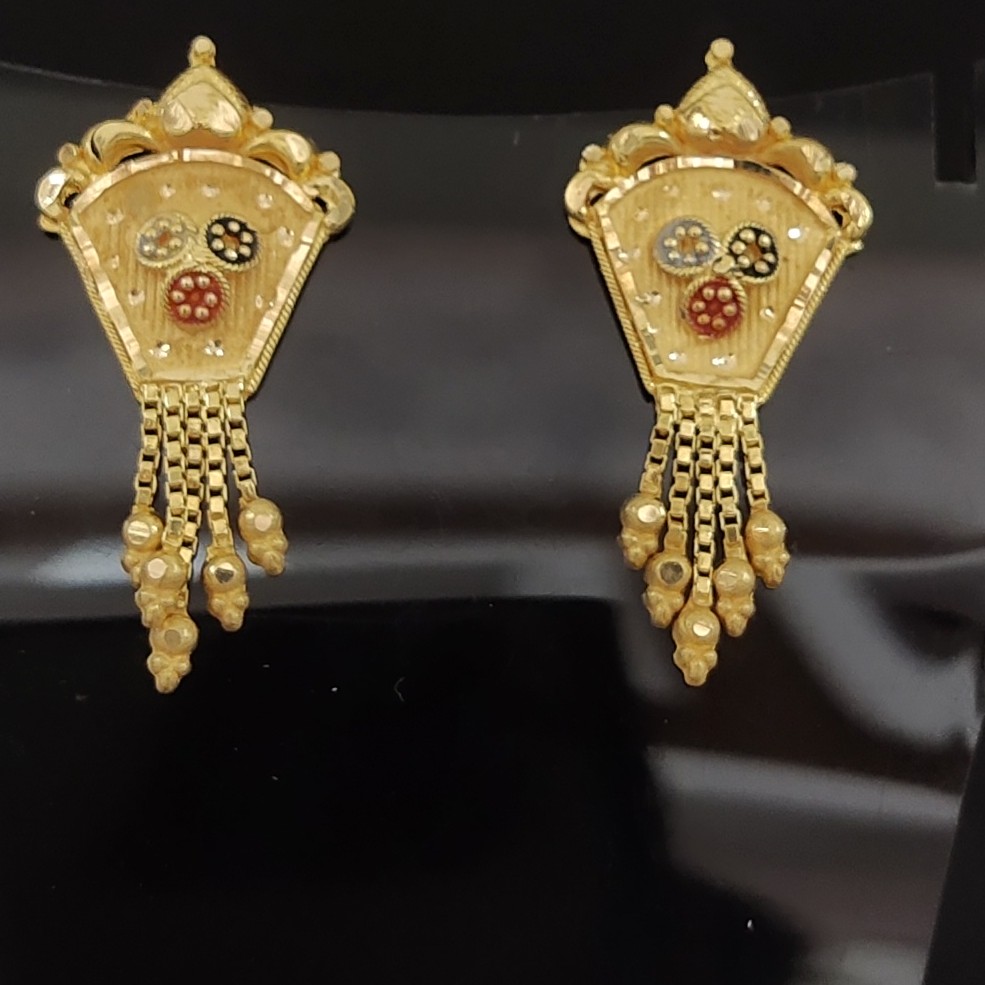 22KT gold fancy design women's Earrings