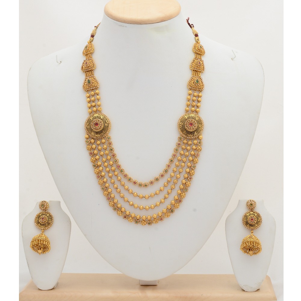 22KT Yellow Gold Attractive Modern Necklace Set