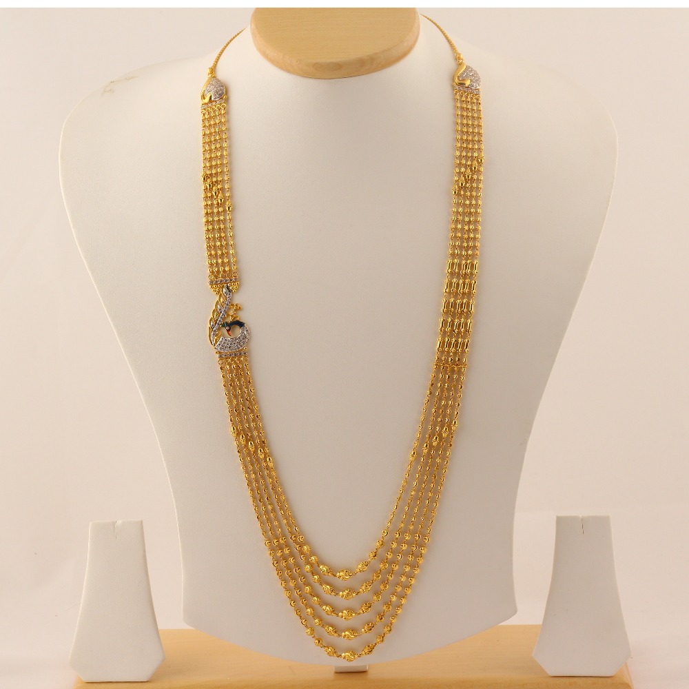 Gold 5 Line Peacock Fancy Vertical Mala