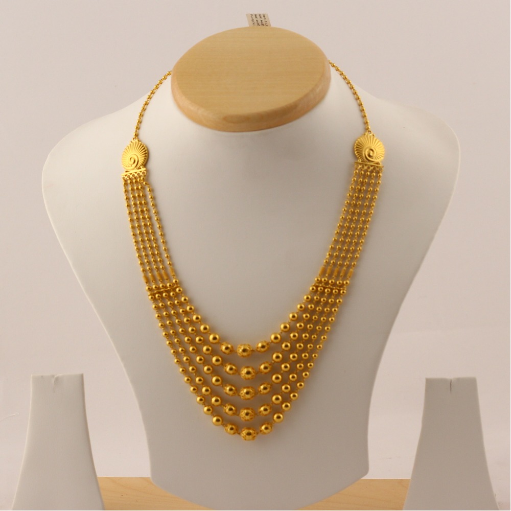 22KT Gold Vertical Stylish Short Necklace