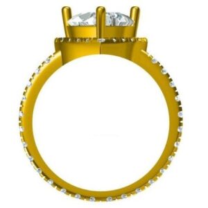 SILVER925 vVS1 Diamond LADIES Ring YELLOW GOLD PLATTED