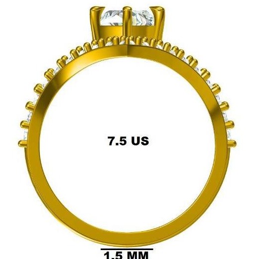 Marquise diamond Ring 18kt yellow gold