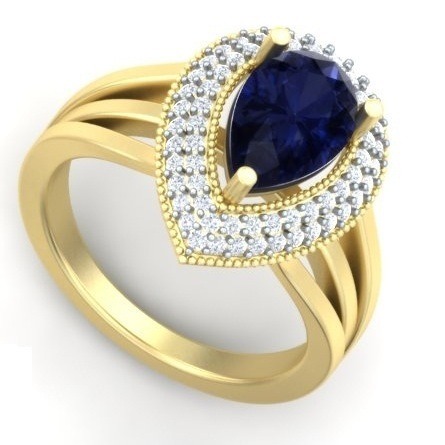 Yellow gold 18KT vVS1 Diamond Ring