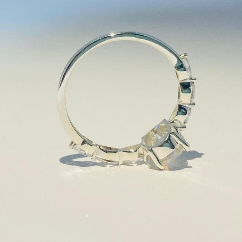 Moissonite DIAMOND LADIES RING Silver 925