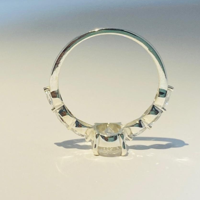 Moissonite DIAMOND LADIES RING Silver 925