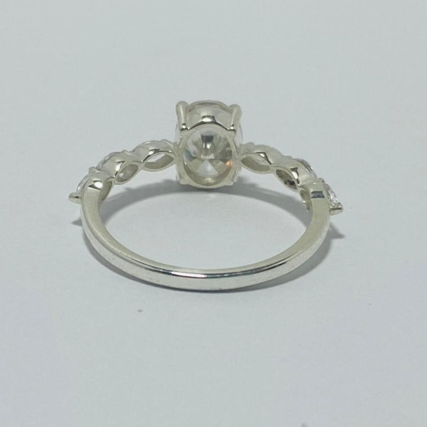 Moissonite DIAMOND LADIES RING Silver 925