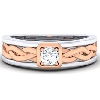 WHITEGOLD AND ROSE GOLD RING