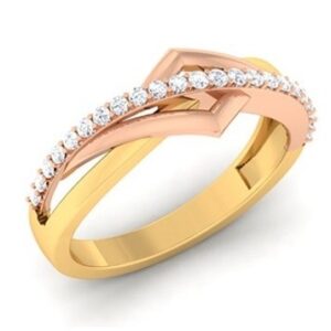 dIAMOND RING ROSE AND YELLOW GOLD