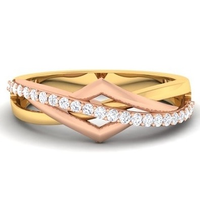 dIAMOND RING ROSE AND YELLOW GOLD