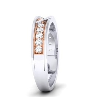 Diamond Ring white gold and Rose gold platted