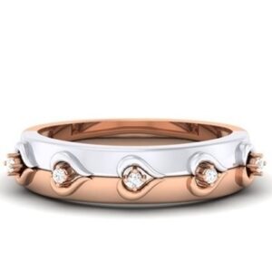 diamond ring silver and Rose Gold Platted