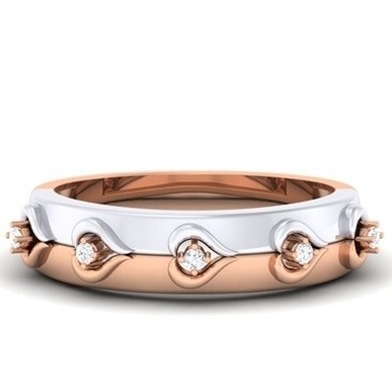 diamond ring silver and Rose Gold Platted