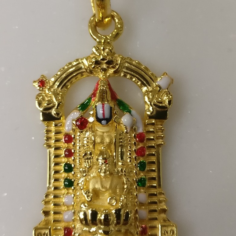 916 gold god balaji pendant with laxmi