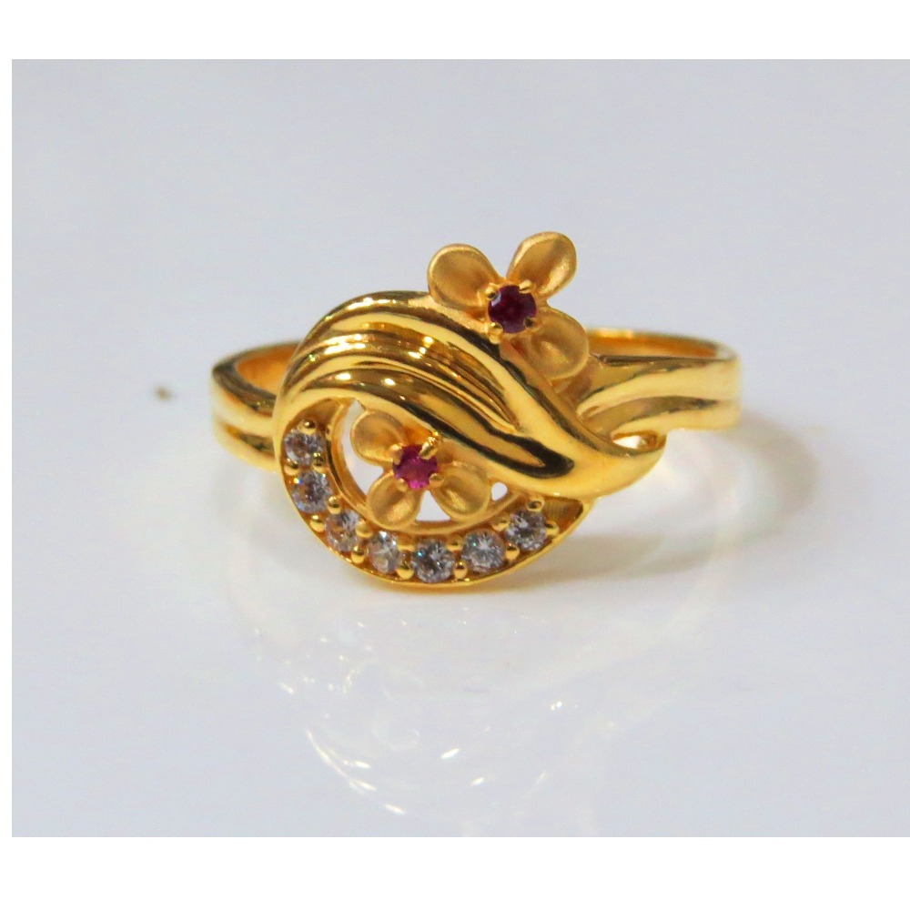 22kt Gold Cz Casting Ladies Ring