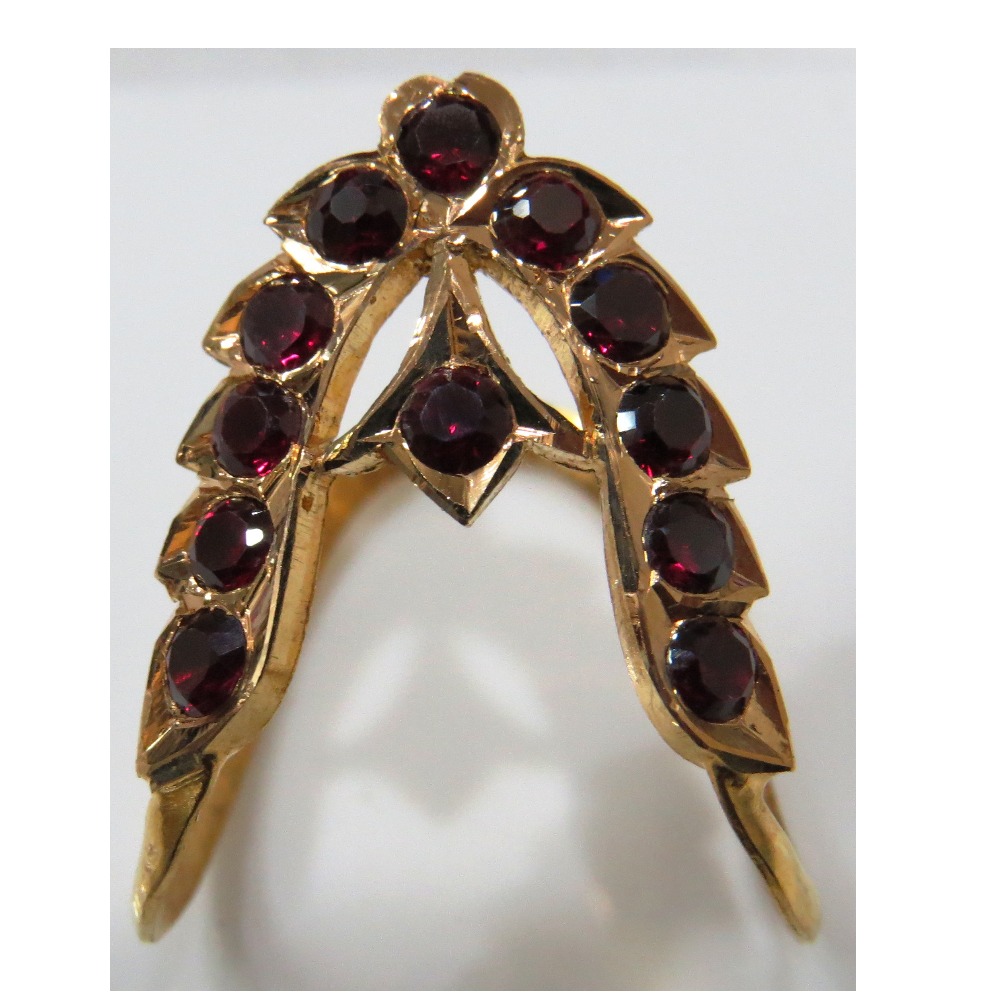 22kt gold Close setting Shymala Red CZ Classic Vanki Ring for women