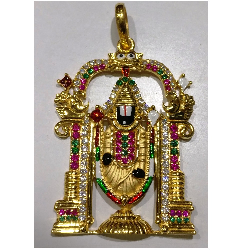 22kt gold casting lord full balaji pendant