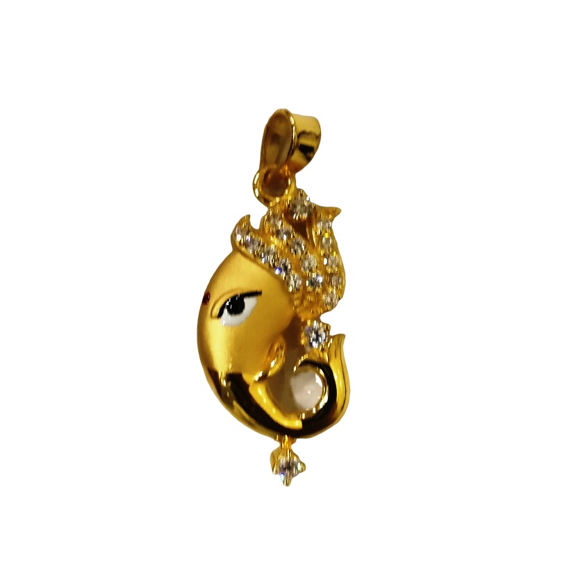22kt gold casting lord ganesha pendant