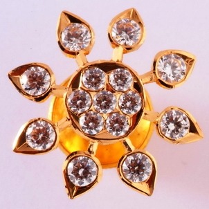 22kt gold close setting cz daily wear stud earring with South Screw mv-se05