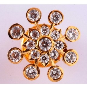 22kt gold close setting cz designer stud earring mv-se02