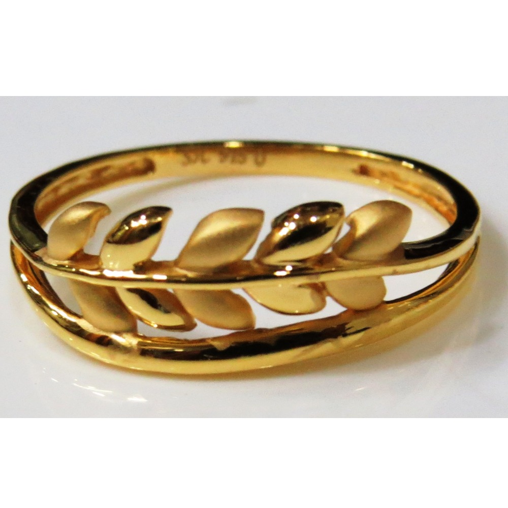 22kt gold plain casting leaf design ring plr-4