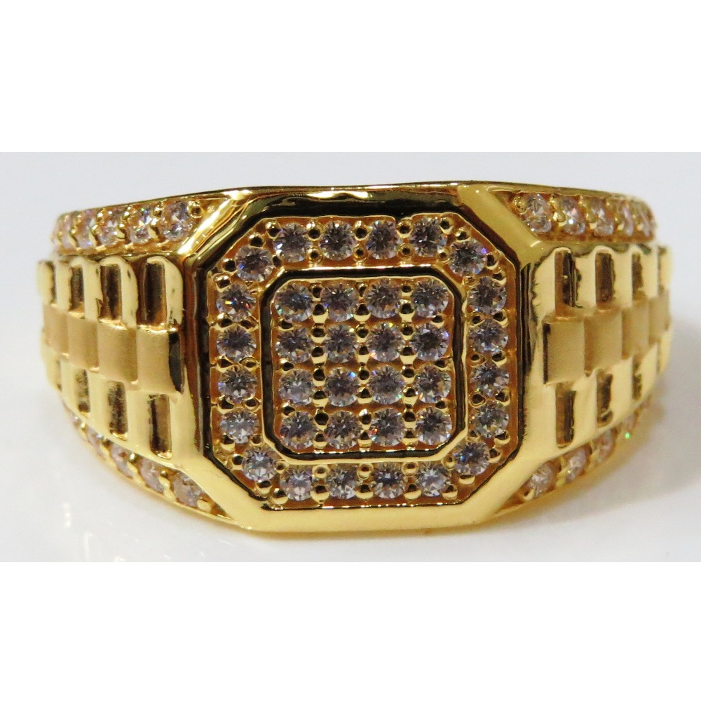 22kt gold casting cz exclusive ring for men gr-15