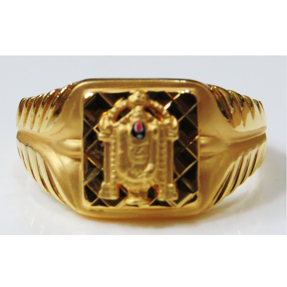 22kt gold plain casting lord balaji fitting gents ring gr-6