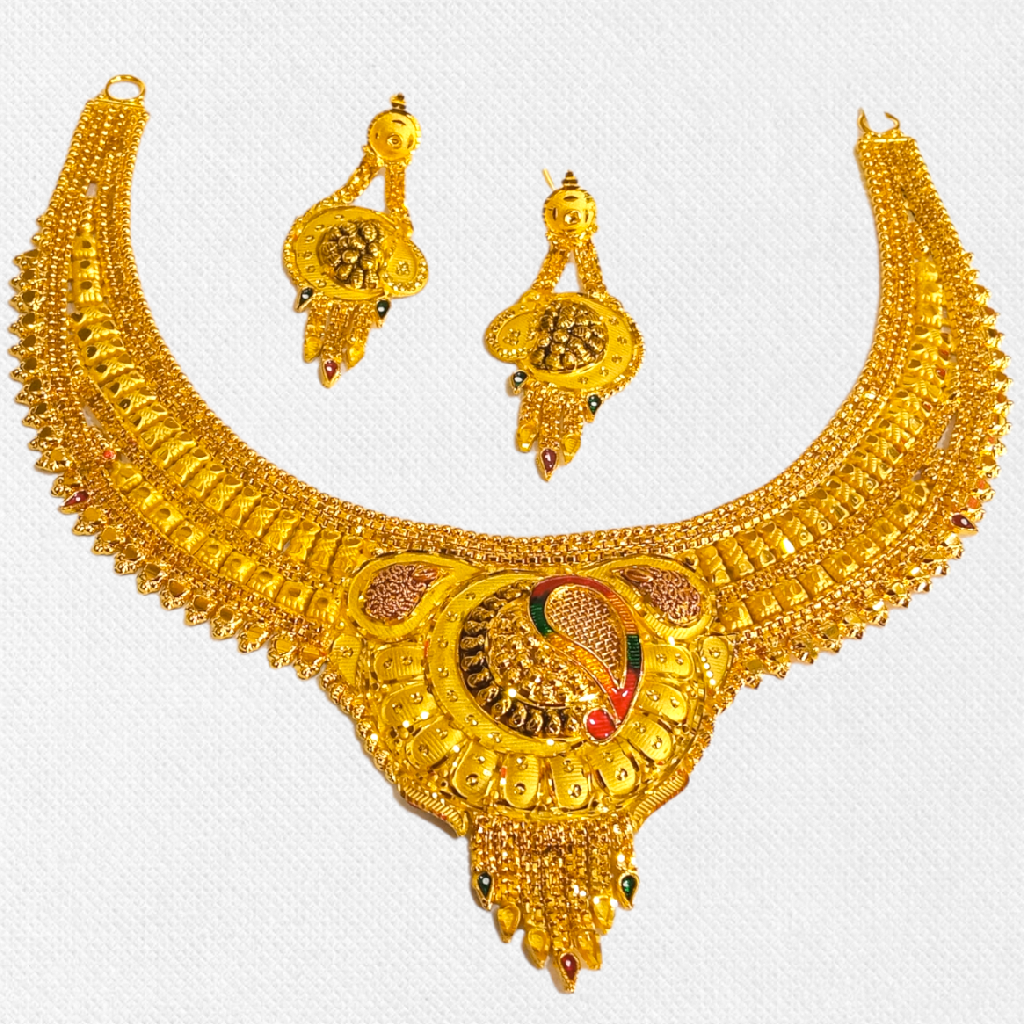one Gram Gold Stylish necklace set