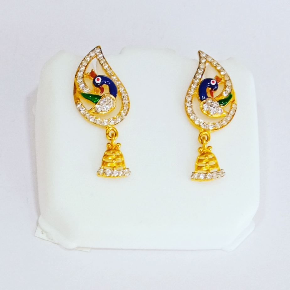Gold fancy peacock earrings