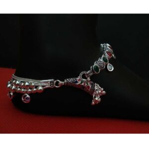 Multi Chains  Beads  Silver Payal