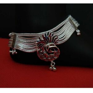 Silver Fancy Peacock Designer Payal