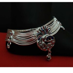 Silver Fancy Peacock Design Payal