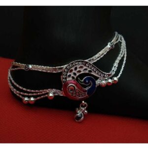 Silver Designer Peacock Payal