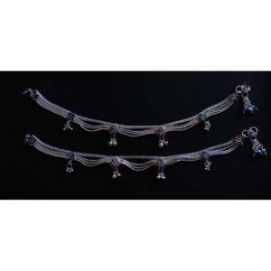 Silver Indian 3 Line Natural Payal