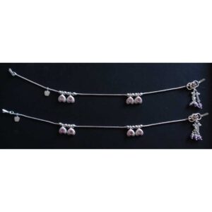 Silver Designer Indian Heart Payal ( Anklet )