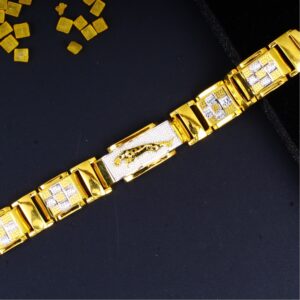 gold bold diamond Gents bracelet  34