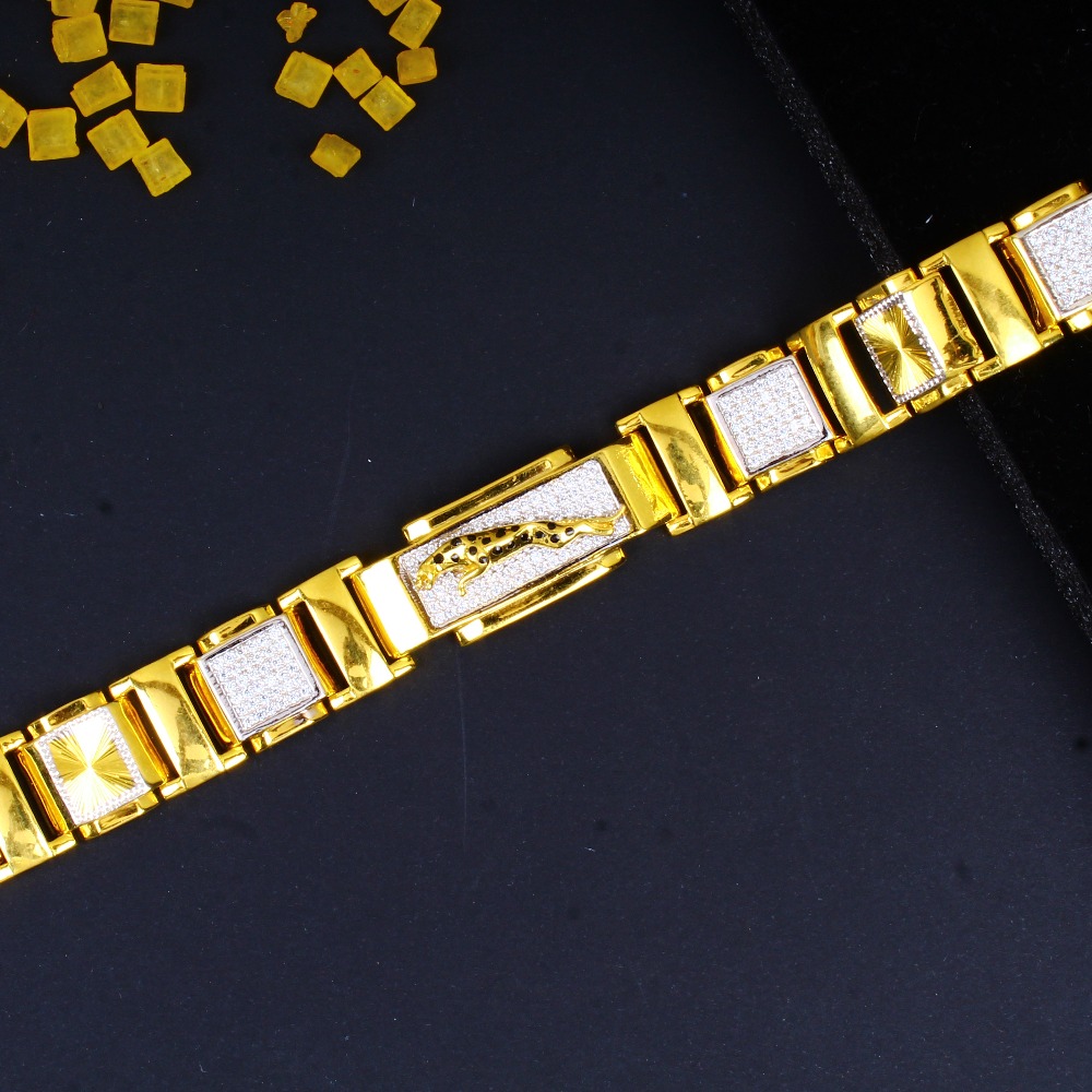gold cheetan design diamond Gents bracelet 33