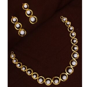 gold unique diamond Necklace set 25
