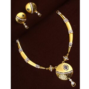 gold royal diamond Necklace set 23