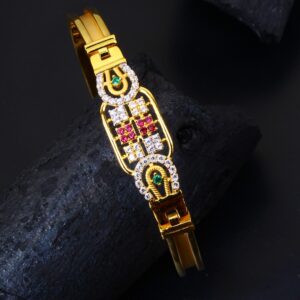 gold square design diamond Bracelet 21