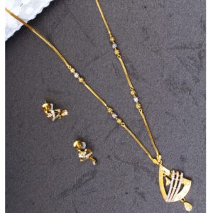 gold long pendant set  5