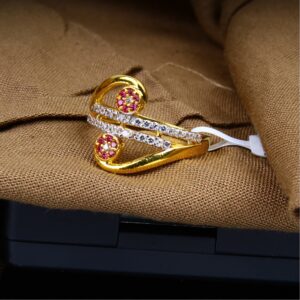 gold pink stone cZ Diamond Ladies ring 122