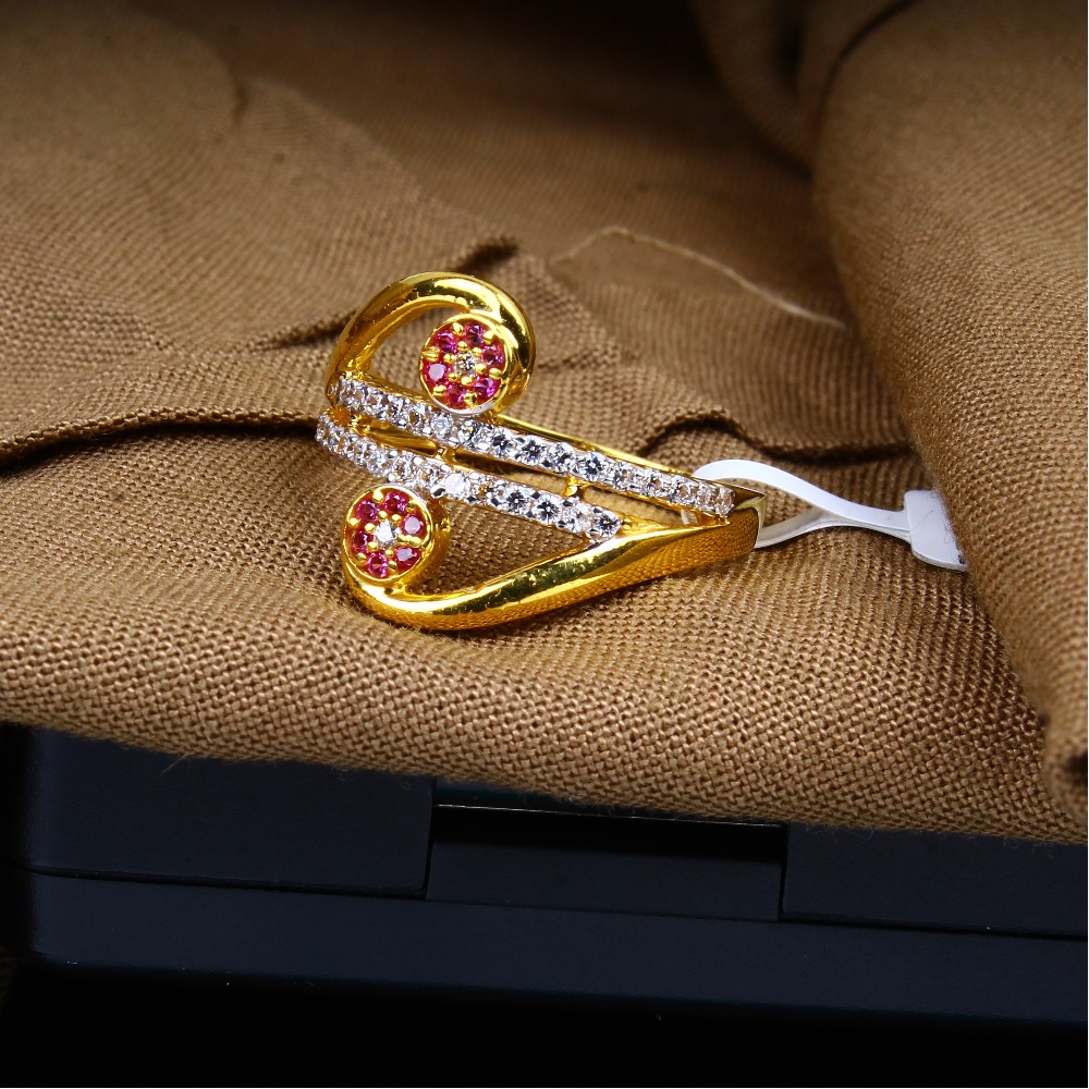 gold pink stone cZ Diamond Ladies ring 122