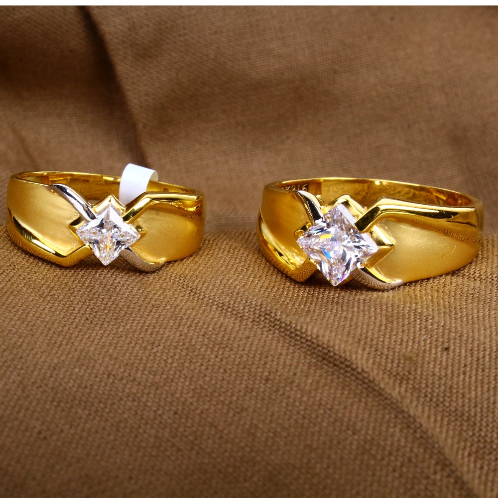 18k Gold Gorgeous CZ Couple Rings