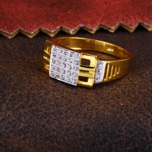 gold bold square diamond Ring 148