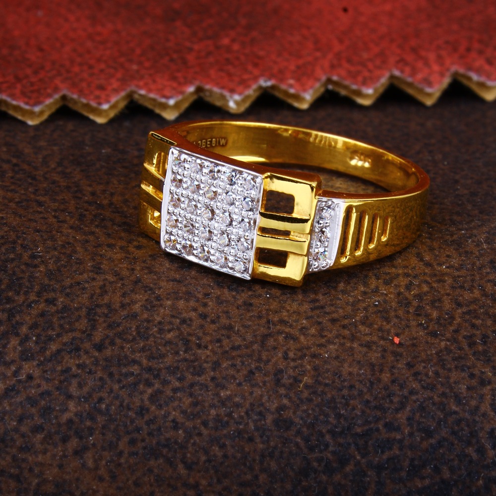 gold bold square diamond Ring 148