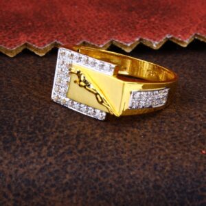 gold cheetah design cZ diamond Ring 141