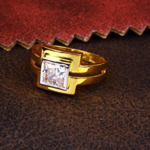 gold bold cZ diamond Ring 129