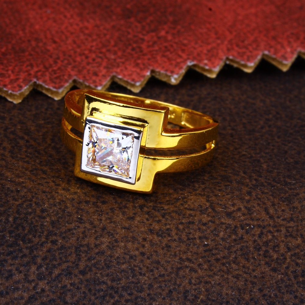gold bold cZ diamond Ring 129