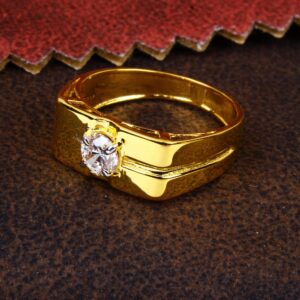 22k gold solitaire mens ring